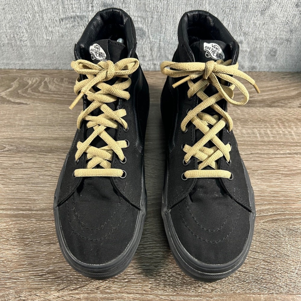 Vans SK8 Hi High Top Sneakers‎ Black Canvas Gum Sole Men 8 Women 9.5 Casual - Picture 4 of 8